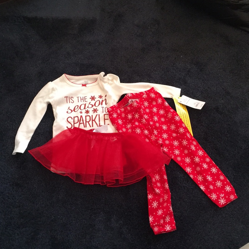NWT Carter’s 3-piece holiday set. Size 12 months.